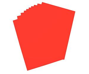 CARTON FLUO 48X68 380G ROUGE FEUILLES DESSIN FOLIA