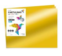 Carton Métallisé Couleur 50x65 cm, 230 g/m², Feuilles Cartonnées Grandes, Carton de Couleur pour Loisirs Créatifs, Projets Artistiques et Décorations, Effet Brillant · m-office (25 feuilles, Or)