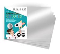 Carton Métallisé Couleur A4 21x29,7 cm, 230g Feuilles Cartonnées Grandes, Carton de Couleur pour Loisirs Créatifs, Projets Artistiques et Décorations, Effet Brillant · m-office (50 feuilles, Argent)