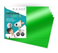 Carton Métallisé Couleur A4 21x29,7 cm, 230g Feuilles Cartonnées Grandes, Carton de Couleur pour Loisirs Créatifs, Projets Artistiques et Décorations, Effet Brillant · m-office (10 feuilles, Vert)