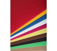 CARTON ONDULÉ, Paquet de 15 feuilles moyenne cannelure 300g/m2 au format 50x35cm - Assortiment