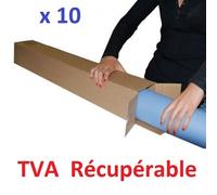 Carton tube d'expédition rectangulaire , Lot de 10 pièces , L 86 x 10 x 10 CM