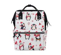 Cartone Animato Pinguino Di Natale Fiocco Di Neve Sac à Langer Sac à Dos Grande Capacité Multifonction Sac à Couches pour Voyage Maman Femme Papa