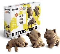Cartonic 3D-Puzzle Kittens Trio, 3 Kätzchen, Papp-3D-Bausatz, Pappe, 254 Teile, CARTKITTENS