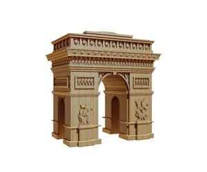 CARTONIC Arc de Triomphe de l'Étoile 3D Puzzle en Carton - 285 Pièces, 18 × 17 × 9 cm, matériaux recyclés, kit de Sculpture DIY