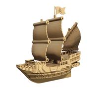 CARTONIC Bateau Pirate 3D Puzzle en Carton - 232 pièces, 26 × 22 × 10 cm, matériaux recyclés, kit de Sculpture DIY