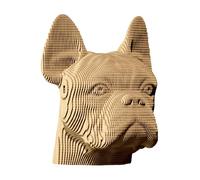 Cartonic Puzzle 3D en carton Bouledogue – 131 pièces, 15×15×12 cm, matériaux recyclés – Naturel