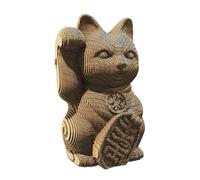 Cartonic Puzzle 3D en carton Maneki Neko – 93 pièces, 19×12×10 cm, matériaux recyclés, kit DIY