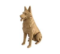 CARTONIC Chien Berger Allemand Puzzle 3D en Carton - Maquette à Monter | 111 Pièces, 23 × 18 × 10 cm - Kit Sculpture DIY à Peindre, Matériaux Recyclés, Ados & Adultes, Idée Cadeau Déco