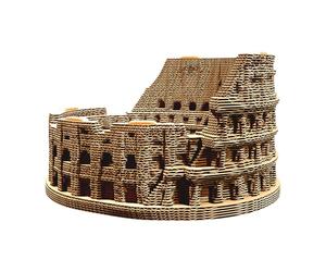 CARTONIC Colisée Puzzle 3D en Carton - Maquette à Monter | 74 Pièces, 15 × 15 × 9 cm - Kit Sculpture DIY à Peindre, Matériaux Recyclés, Ados & Adultes, Idée Cadeau Déco