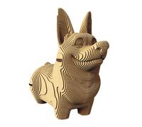 CARTONIC Corgi 3D Puzzle en Carton - 70 Pièces, 21 × 18 × 9 cm, matériaux recyclés, kit de Sculpture DIY