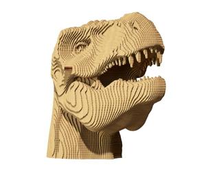 CARTONIC Dinosaure T-Rex Puzzle 3D en Carton - Maquette à Monter | 72 Pièces, 21 × 16 × 9 cm - Kit Sculpture DIY à Peindre, Matériaux Recyclés, Ados & Adultes, Idée Cadeau Déco