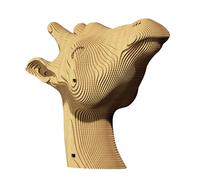 CARTONIC Girafe Puzzle 3D en Carton - Maquette à Monter | 62 Pièces, 22 × 17 × 8 cm - Kit Sculpture DIY à Peindre, Matériaux Recyclés, Ados & Adultes, Idée Cadeau Déco