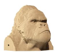 CARTONIC - Gorille - Puzzle 3D en Carton - Le Carton se transforme en Une Figure en Relief Gorilla Age 14 + 116 Piece Cardboard 3D Jigsaw Puzzle - Approximately 18 cm H