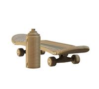 CARTONIC Skateboard Puzzle 3D en Carton - Coffret 2 Maquettes | 194 Pièces - Kit Sculptures DIY à Peindre, Matériaux Recyclés, Ados & Adultes, Idée Cadeau Déco
