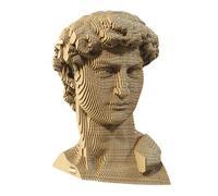 CARTONIC Statue de David Puzzle 3D en Carton - Maquette à Monter | 94 Pièces, 18 × 16 × 12 cm - Kit Sculpture DIY à Peindre, Matériaux Recyclés, Ados & Adultes, Idée Cadeau Déco