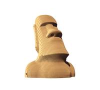 CARTONIC Statue Moaï Puzzle 3D en Carton - Maquette à Monter | 113 Pièces, 18 × 15 × 13 cm - Kit Sculpture DIY à Peindre, Matériaux Recyclés, Ados & Adultes, Idée Cadeau Déco