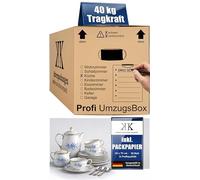 Cartons de déménagement 2 plis, 15 pièces | Extra stable et empilable avec double arbre | Base papillon robuste | Capacité de charge élevée | Idéal pour chaque mouvement