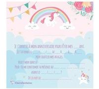 Cartons d'invitation et enveloppes - Anniversaire enfant - Licorne - Clairefontaine Violet G
