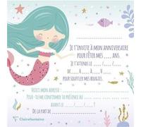 Cartons d'invitation et enveloppes - Anniversaire enfant - Sirène - Clairefontaine Violet G