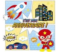 Cartons d'invitation et enveloppes - Anniversaire enfant - Super héros - Clairefontaine Rouge