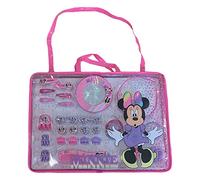 CARTOON Accessoires pour cheveux Minnie Mouse, Disney, 38 pièces, élastiques, pinces, miroir, bijoux fantaisie avec sac