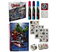 CARTOON Agenda avec accessoires Avengers Marvel pour enfants 12 pièces papeterie journal couleurs autocollants cachet