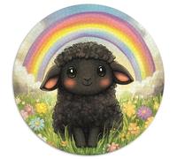 Cartoon Agneau 1000 Pièces Animation Puzzle Circulaire Matériaux Recyclés Jeu Cadeau Unique Adultes Et Enfants Dès 14 Ans 1000pcs (67.5x67.5cm)