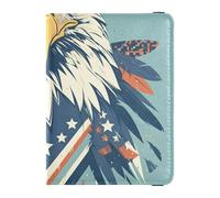 Cartoon Albatross 4th of July Independence Day Porte-passeport familial en cuir pour voyage Documents de voyage Organisateur Protecteur Portefeuille de voyage pour femme Léger, dessin animé Albatros 4