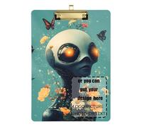 Cartoon Aliens Science - Fiction et Fantasy Style Personnaliser Presse-papiers Padfolio Hard Board pour femmes légales Basketball Coaches Taille 9 x 12