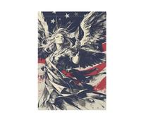 Cartoon Angel 4th Of July Independence Day Grand drapeaux d'extérieur bannière colorée pour décoration de porche 71 x 101 cm double face