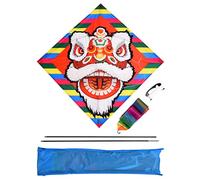 Cartoon Animal Kites pour Les Enfants et Les Adultes faciles à Assembler et à Voler Kite pour Les Jeux et activités de Plein air en Tissu à Carreaux de Haute qualité Rod 98x98cm