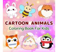 Cartoon Animals Coloring Book for Kids: Cute Kawaii Illustration to Color for Kids Relaxation and Fun