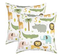 Cartoon Animauxs Taie Oreiller Full Lion Taie d'oreiller 40x40cm Doux pour Enfants Giraffe Décoratif Lot De 2 Housse de Coussin Arbre à Carreaux Blanc Housse Coussins