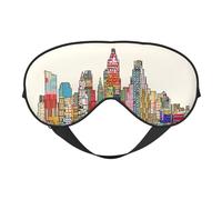 Cartoon Austin Texas Print Soft Eye Mask - Ombre de nuit élastique, bandeau anti-lumière pour les yeux pour avion, yoga, voyage