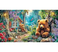 Cartoon-Bear 1000 pièces Papier recyclé Puzzle Jeu Stimulant Cadeau Amusant & Activité Maison pour Adultes et Enfants de 12+ Ans 38x52/1000 pièces
