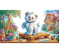 Cartoon-Bear 1000 pièces Papier recyclé Puzzle Jeu Stimulant Cadeau Amusant & Activité Maison pour Adultes et Enfants de 12+ Ans 70x50/1000 pièces