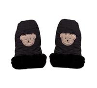 Cartoon Bear Gants pour la saison d'hiver Noir | Manchons coupe-vent en forme d'ours mignons pour les promenades d'hiver et le shopping, les sports de plein air