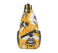Cartoon Bee Sac à bandoulière décontracté durable grande capacité léger et respirant Convient pour divers lieux de plein air