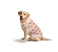 Cartoon Bee T-shirt doux imprimé gilet pour chiens de grande taille, vêtements confortables en coton extensible pour chien, pull sans manches (3XL-5XL)