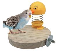 Cartoon Bird Spring Toy, Parrot Cage Chew Toys with Spring Stand, Bird Toy for Budgerigar Conure Cockatiel, Fun Cage Decoration for Small Birds and Pet Birds in Birdcage Playtime Setup