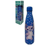 CARTOON Bouteille isotherme en acier inoxydable avec bouchon dévissable, bouteille isotherme en acier inoxydable pour enfants garçons, 500 ml (Stitch et Angel, bleu)