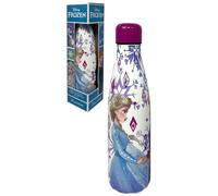 CARTOON Bouteille isotherme en acier inoxydable avec bouchon dévissable, bouteille isotherme en acier inoxydable pour enfants garçons, 500 ml (Frozen, blanc)