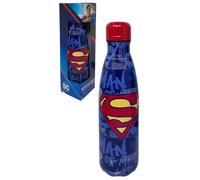 CARTOON Bouteille isotherme en acier inoxydable avec bouchon dévissable, bouteille isotherme en acier inoxydable pour enfants garçons, 500 ml (Superman, bleu)