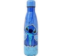 CARTOON Bouteille isotherme en acier inoxydable avec bouchon dévissable, bouteille isotherme en acier inoxydable pour enfants garçons, 500 ml (Stitch, bleu)