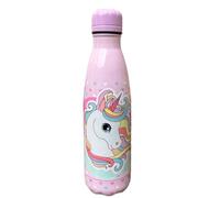 CARTOON Bouteille isotherme en acier inoxydable avec bouchon dévissable, bouteille isotherme en acier inoxydable pour enfants garçons, 500 ml (licorne, lilas)