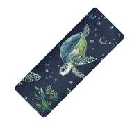 Cartoon Brazilian Turtle Navy Blue Printed Yoga Mat Hot Yoga Natural Rubber Antidérapant Thick 1mm with Bag for Mat Tapete para ejercicio 180.3x66 cm For Hot