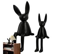 Cartoon Bunny Figurine - 22x9x9cm Petite décoration de Pâques, Statue de Lapin en céramique, Ornement de Vacances avec éléments festifs | Copie de Table Mignonne pour Le Bureau, la Chambre, la Maison