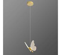 Cartoon Butterfly Pendant Light, Lampe Suspendue en métal doré avec Une Teinte Acrylique, des Lampes de Suspension d'éclairage décoratives de Chambre pour Enfants, Un Lustre à LED Moderne, des