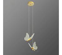 Cartoon Butterfly Pendant Light, Lampe Suspendue en métal doré avec Une Teinte Acrylique, des Lampes de Suspension d'éclairage décoratives de Chambre pour Enfants, Un Lustre à LED Moderne, des